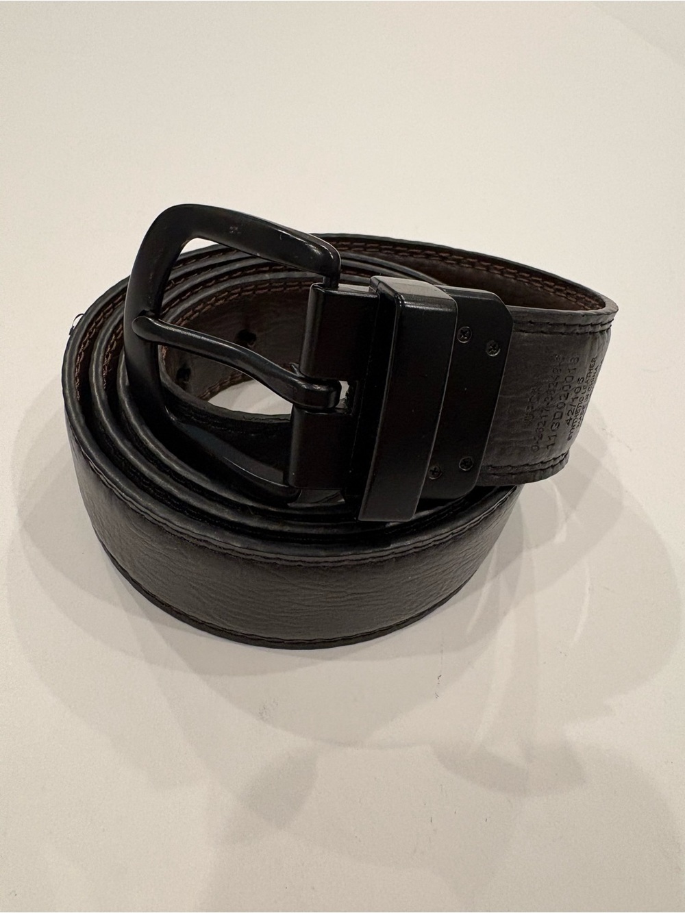 Men's Black Faux Leather Belt - Classic Everyday Style-size 42